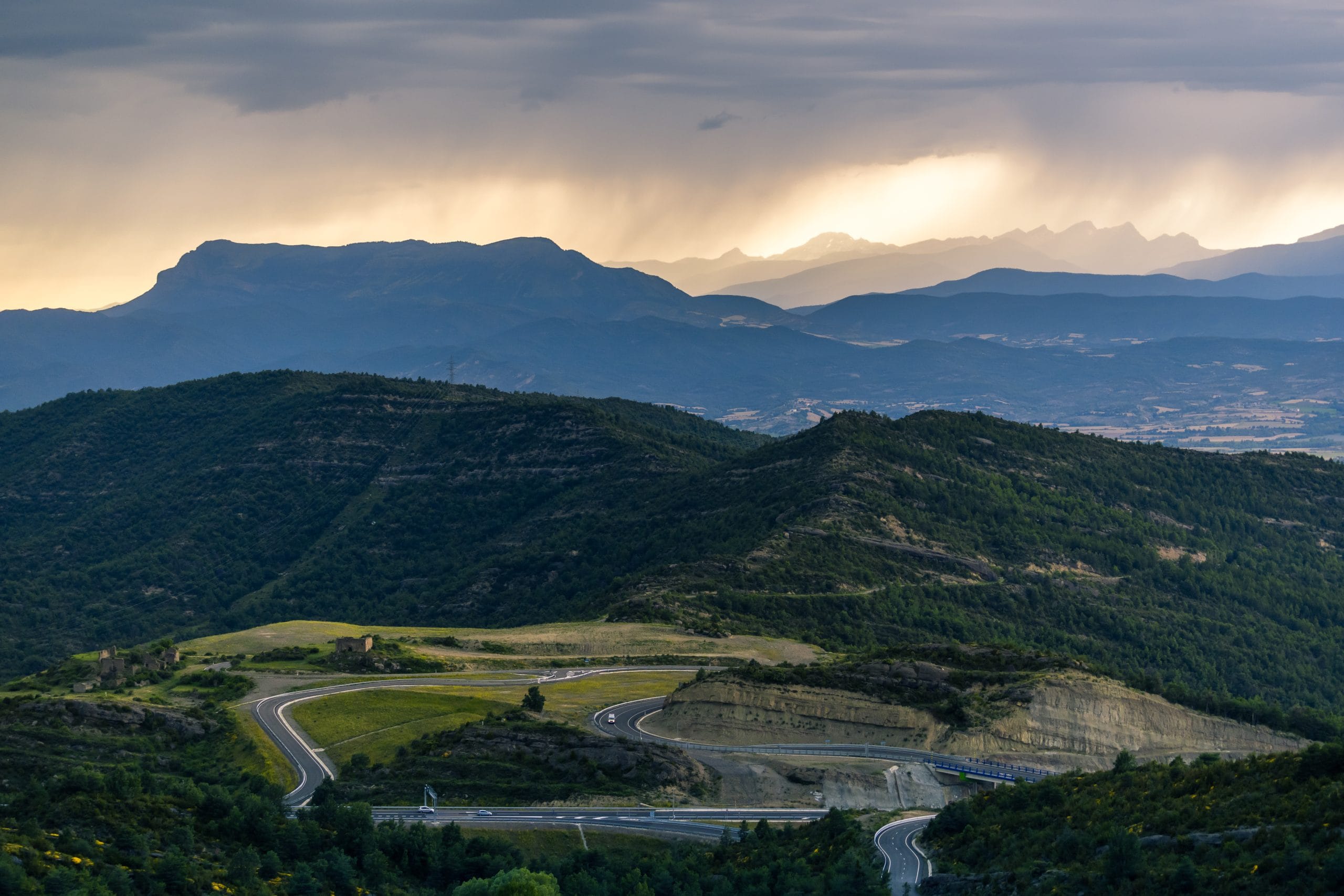 Road in Pyrenees mountains